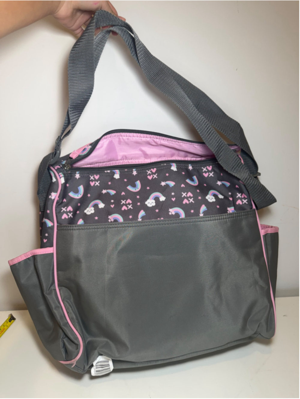 Boom Unicorn Rainbow Diaper Bag Messenger Tote Travel Baby Bag Pink Gray #F
